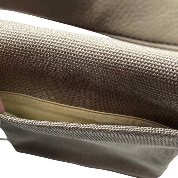 Nine West Crossbody Bag Purse Tan Beige Small Snap Front Textured - Picture 6 of 9
